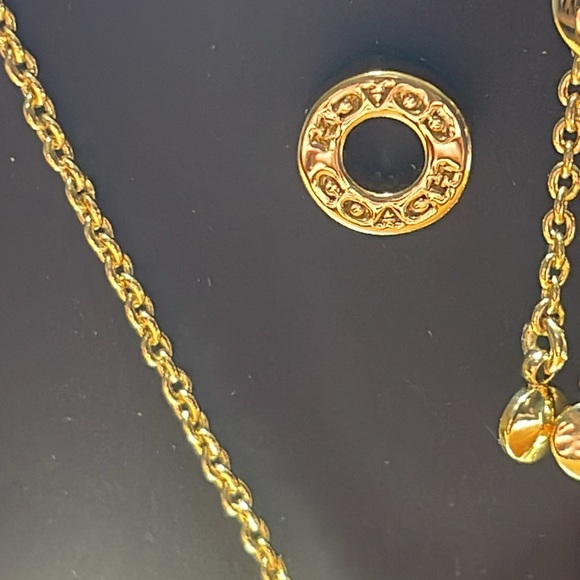 NIB COACH Signature With Malachite Slider Bracelet & Open Circle Earrings Set - Picture 7 of 15